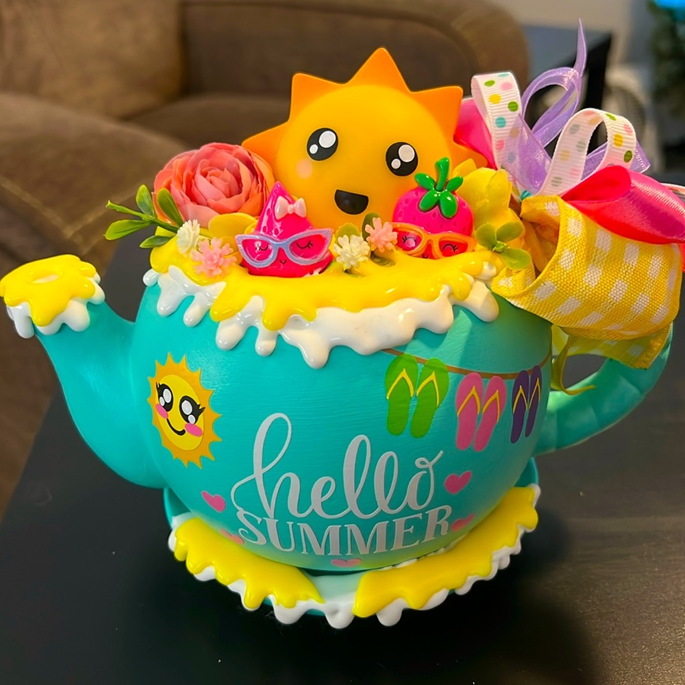 Colorful Summer Teapot Decor